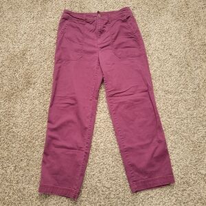 Gap Girlfriend Khaki Pants Trousers Plum Purple Straight Leg Size 6